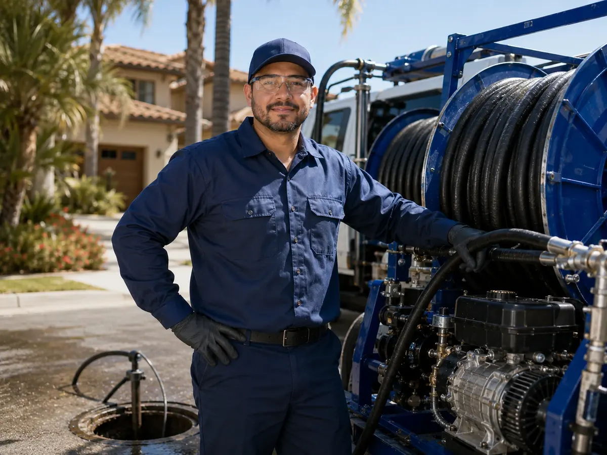 Hydro jet sewer cleaning in Somis